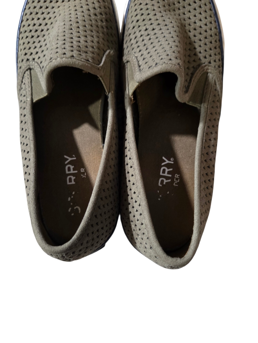 Sperry Seaside Perforated Leather Slip-On Sneakers- Women's Size 7M - Picture 5 of 7